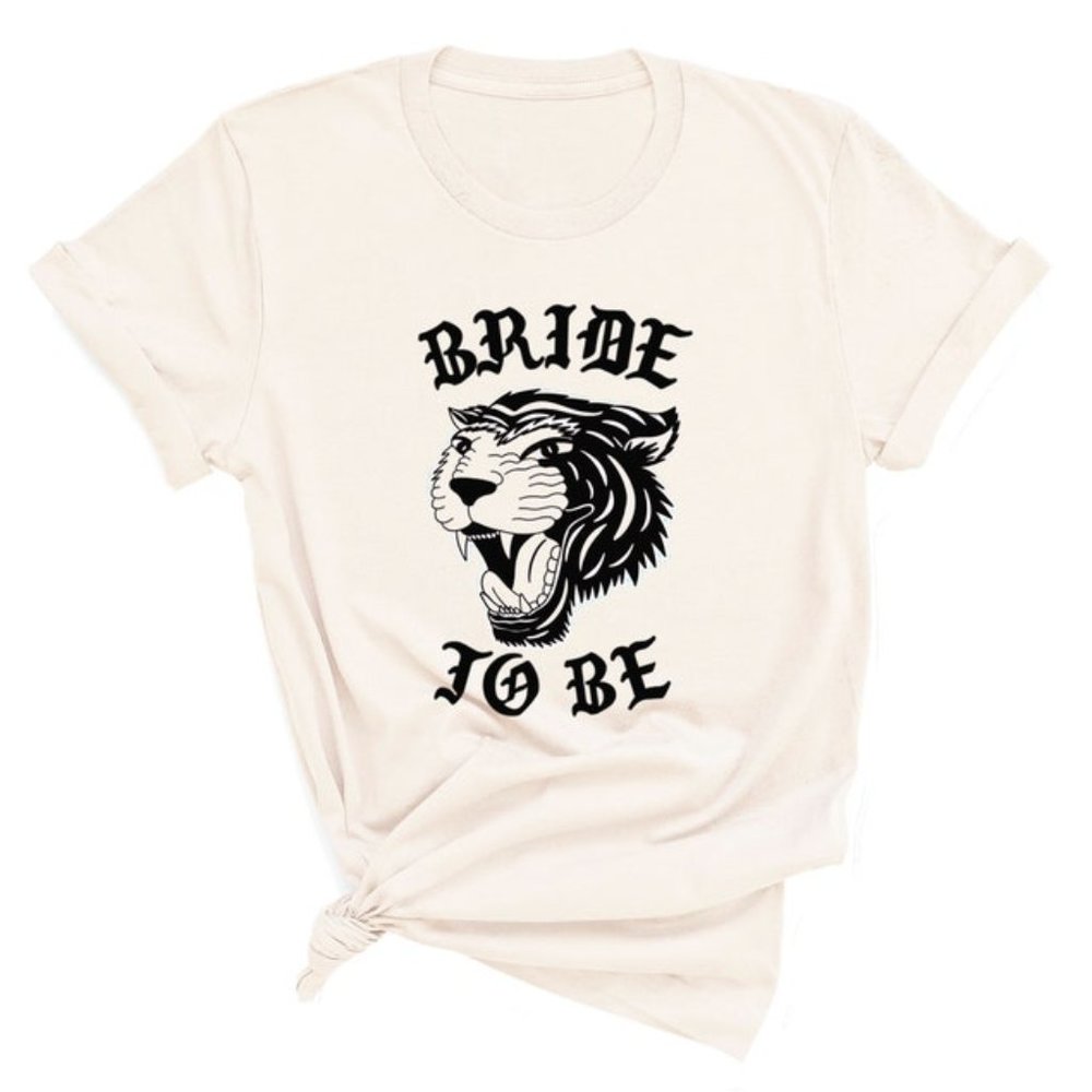 'Bride to Be' Shirt - Tiger/Rock n Roll bridal shirt, Size M
